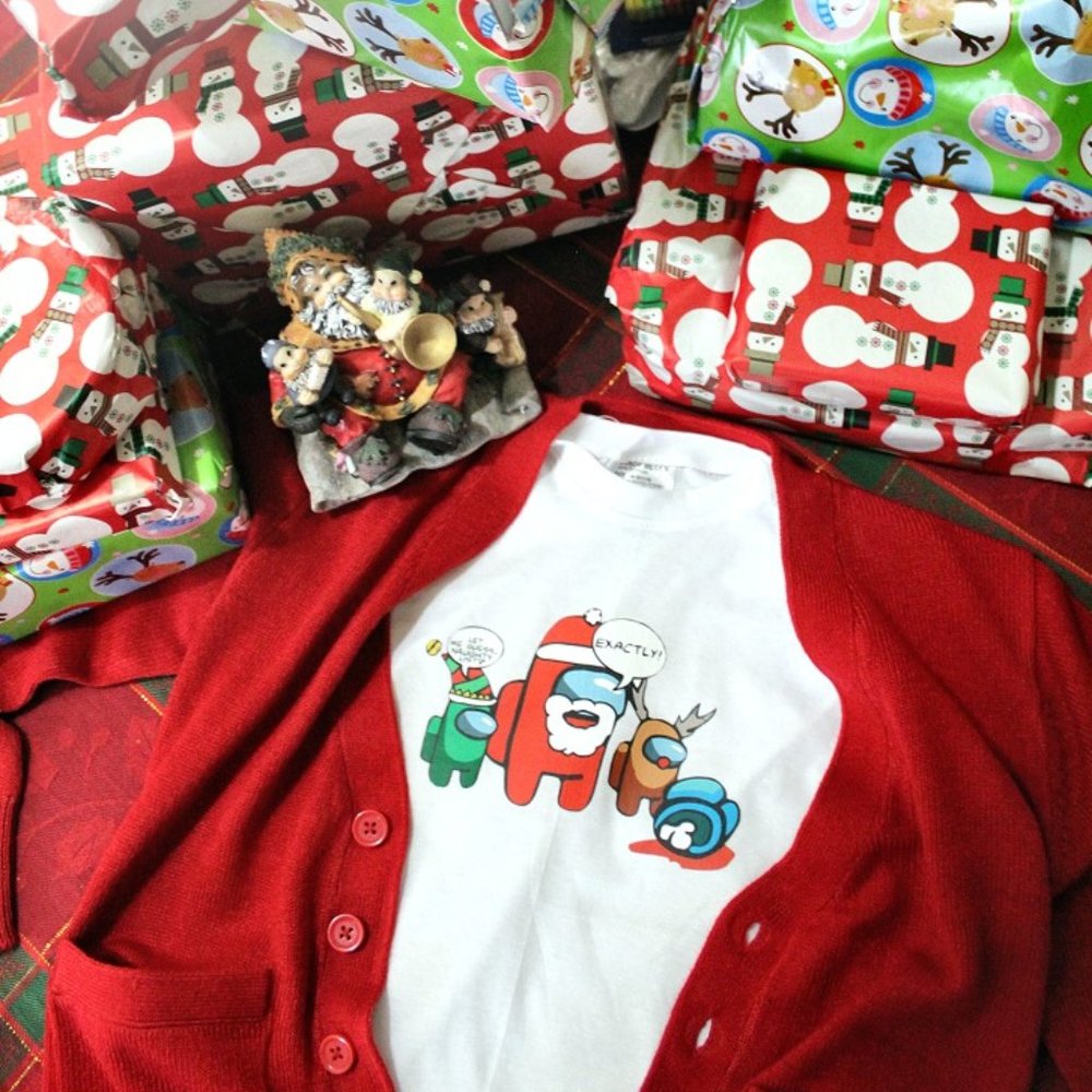 Among Us Kids Custom Christmas T-Shirt Size Age 7